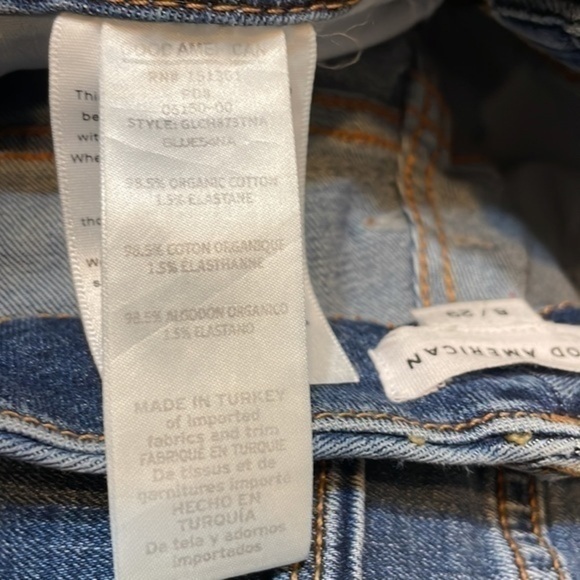 Good American women’s Good Waist Crop Raw Edge blue Jeans NWT Sz 8/29 - Picture 4 of 10